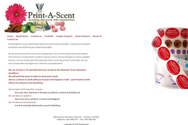 print-a-scent.com site used Printascent