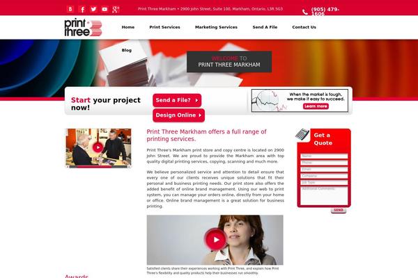 Printthree theme site design template sample