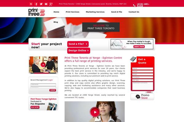 Printthree theme site design template sample