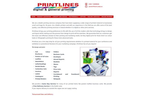printlines.ie site used Printlines11