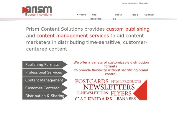 prismcontentsolutions.com site used Prism