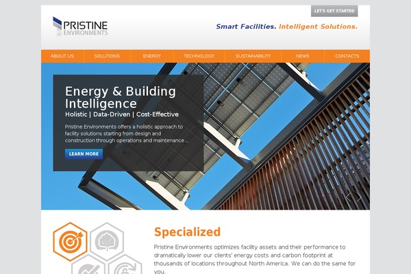 Pristine website example screenshot