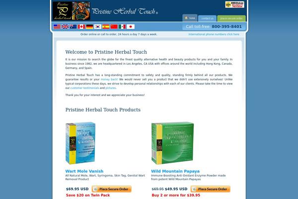 pristineherbaltouch.com site used Pristine_old
