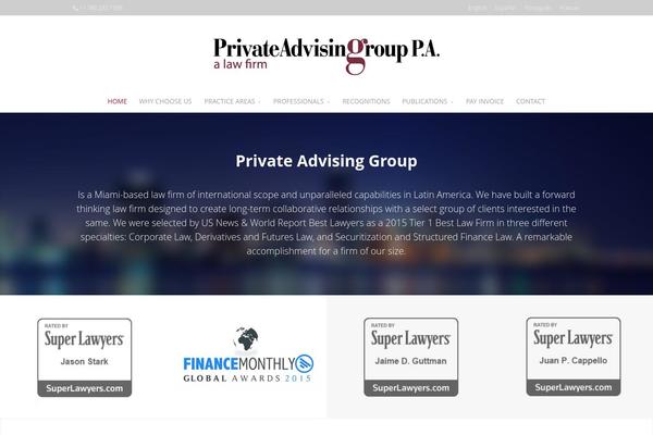 privateadvising.com site used Divi2.0