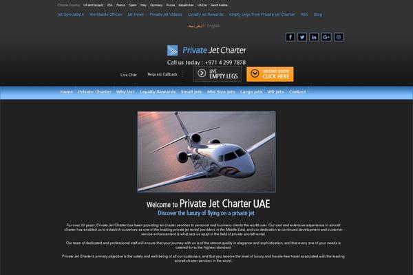 privatejetcharter.ae site used Arktheme