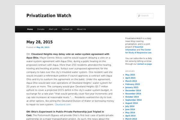 privatizationwatch.org site used Twenty Eleven