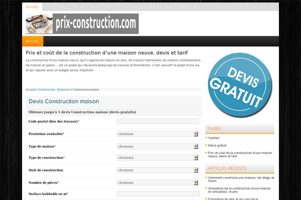 prix-construction.com site used Nuwire
