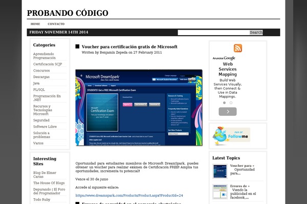 probandocodigo.com site used News Magazine Theme 640