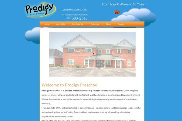 Prodigy theme site design template sample