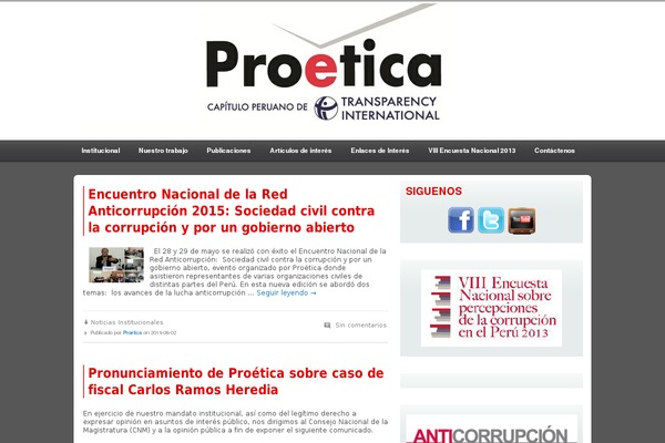 proetica.org.pe site used Proetica_theme