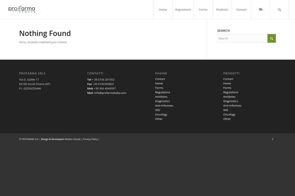 profarmaitalia.com site used Enfold