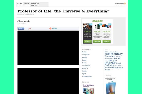 professorlifeuniverseandeverything.com site used Knowledge-guru