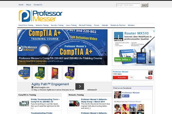 professormesser.com site used Astra-pm