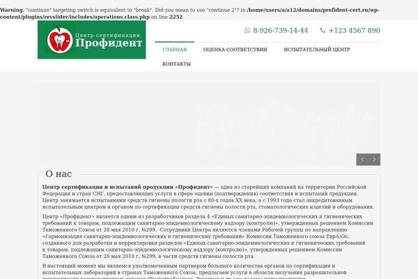 profident-cert.ru site used Profident-theme
