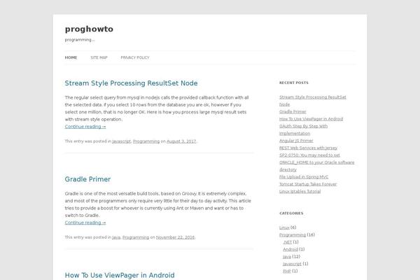 Twenty Twelve theme site design template sample