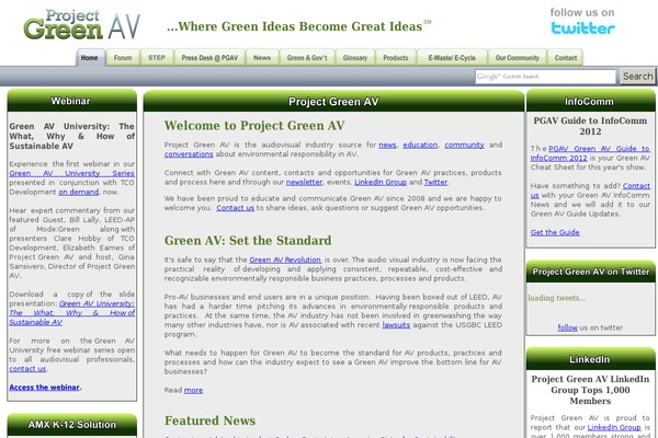 projectgreenav.com site used Insignia
