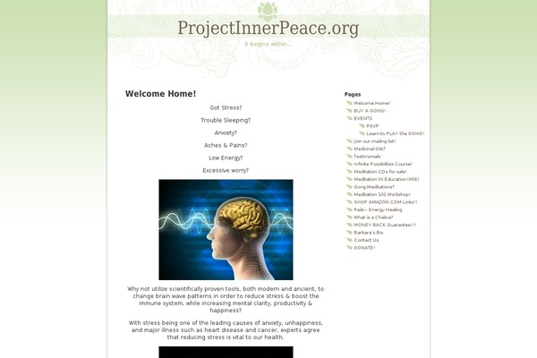 projectinnerpeace.org site used Mondo-zen-theme
