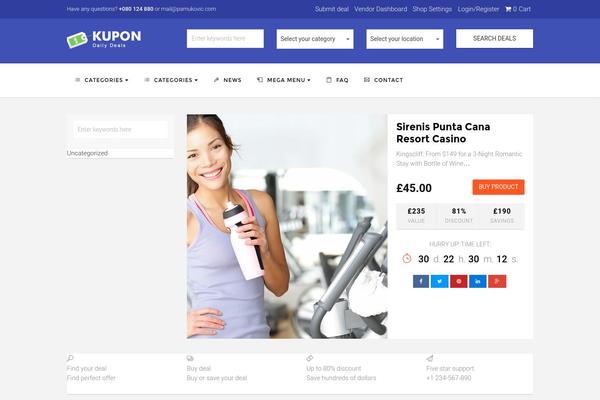 Kupon theme site design template sample