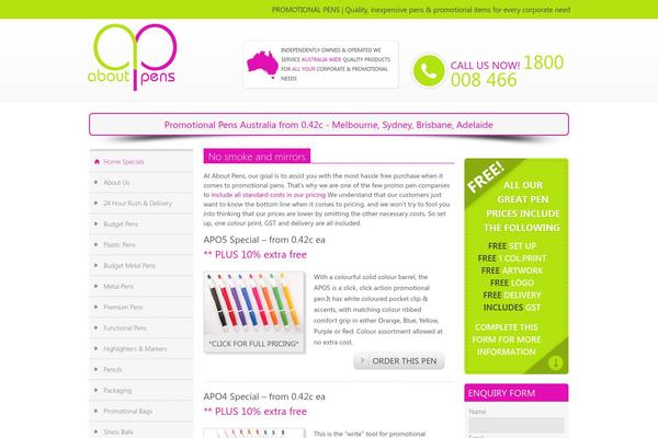 promotionalpens.com.au site used Promotionalpens