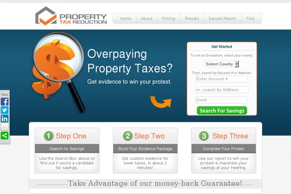 propertytaxreduction.com site used Propertytaxreduction.com