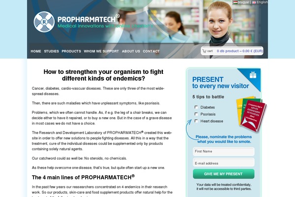 propharmatech.hu site used Developnet-template