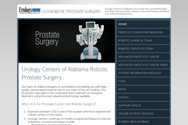 prostatecancerrobotic.com site used Uca