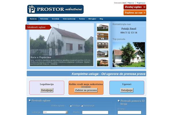 prostor22.rs site used Real-estate-agency