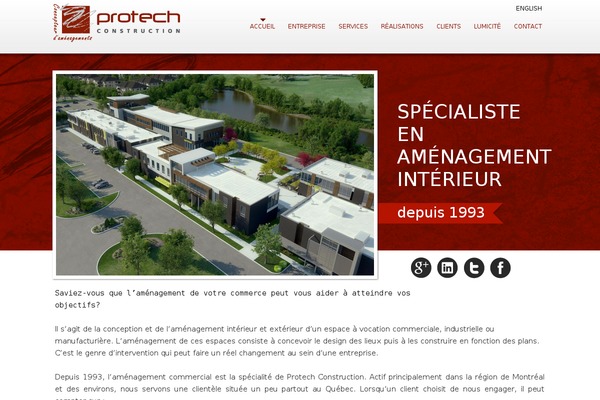 protechconstruction.ca site used Protech