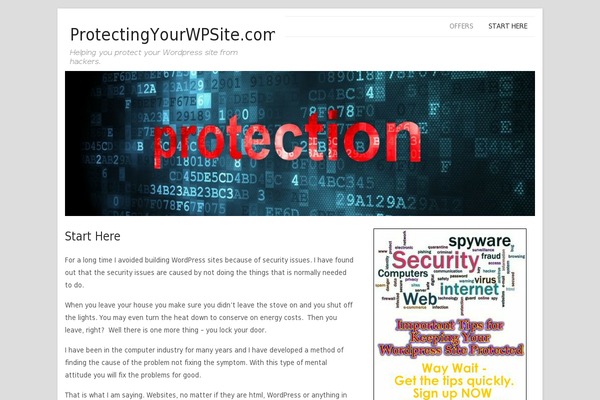protectingyourwpsite.com site used Headway