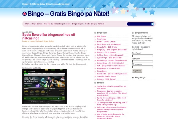 Bingo theme site design template sample