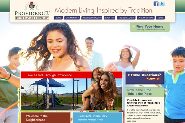 Providence theme site design template sample