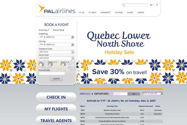 provincialairlines.ca site used Pal