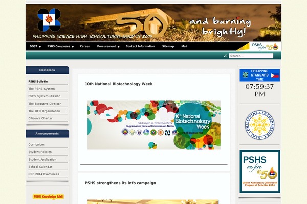 pshs.edu.ph site used Gwt-wordpress-25.3.3
