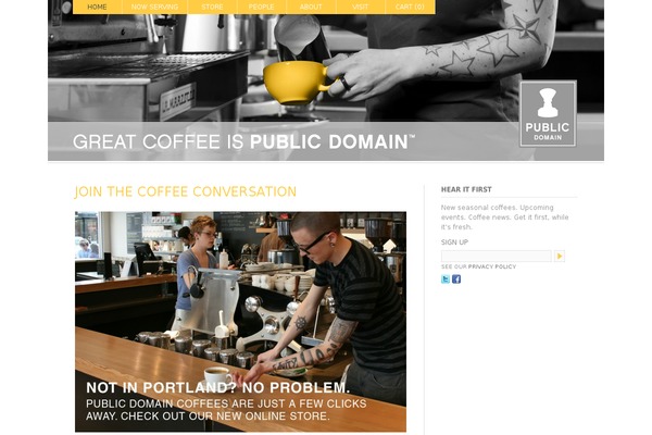 publicdomaincoffee.com site used Publicdomain