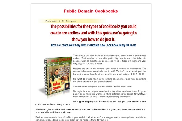 publicdomaincookbooks.com site used Blank_sales_page_theme-9980