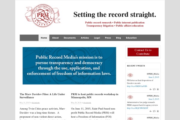 publicrecordmedia.org site used Prm