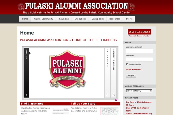 pulaskialumni.org site used Alumni