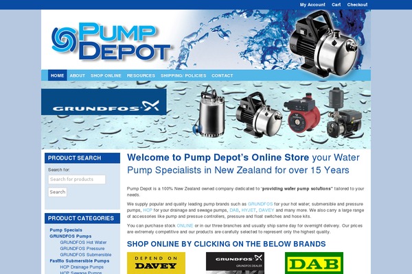 pumpdepot.co.nz site used Framework