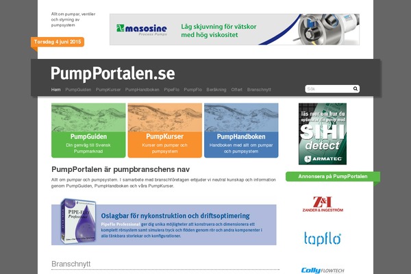 pumpportalen.se site used Pumpportalen