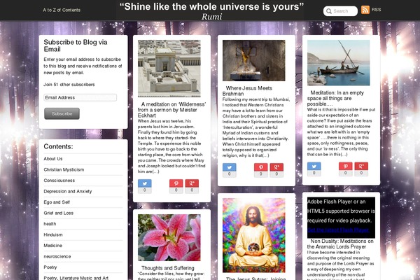 pure-consciousness.com site used Pinboard