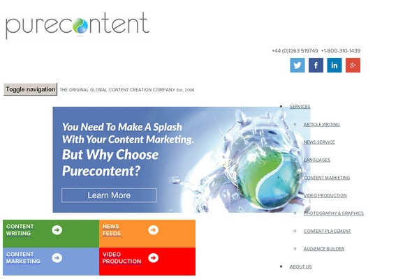 purecontent.com site used Pure-content
