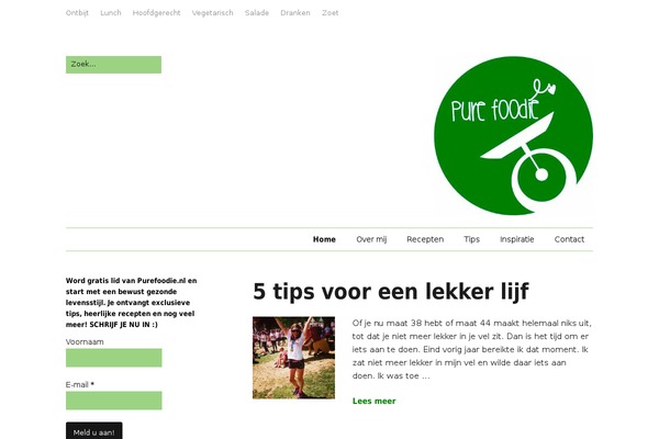purefoodie.nl site used Blogson