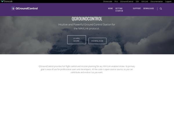 qgroundcontrol.com site used Dronecode-salient-child