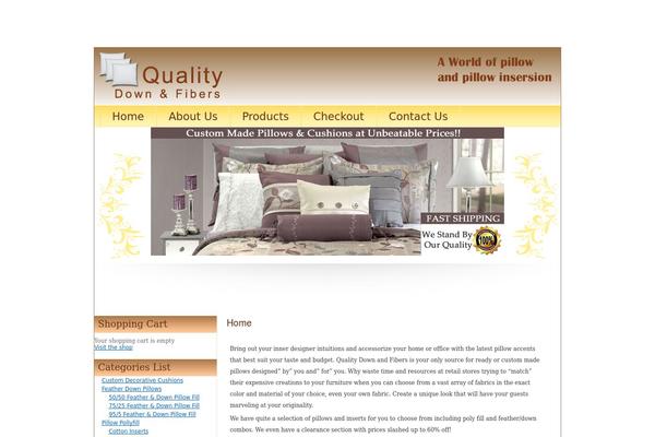 qualitydownfibers.com site used Pillow