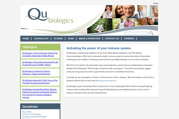 qubiologics.com site used Qubiologics
