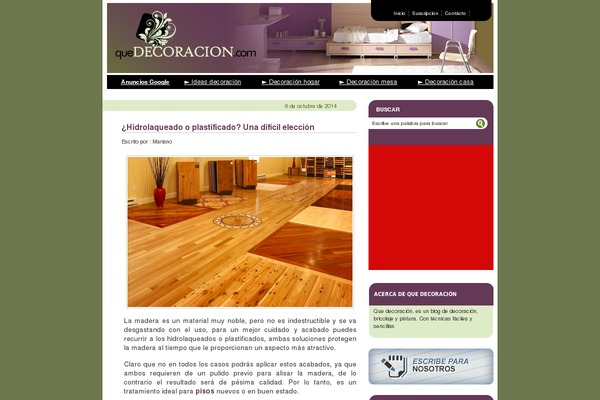 quedecoracion.com site used Theme-clarinada-v7