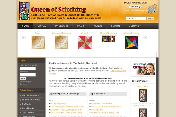 queenofstitching.com site used Molla-child