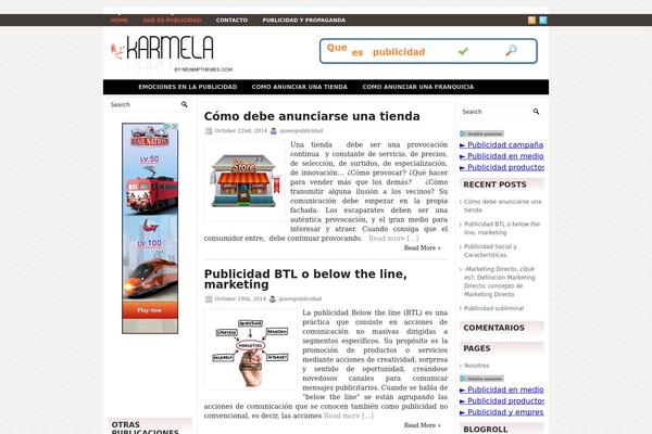 Karmela theme site design template sample