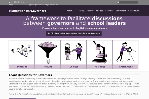 questionsforgovernors.co.uk site used Questionsforgovernors