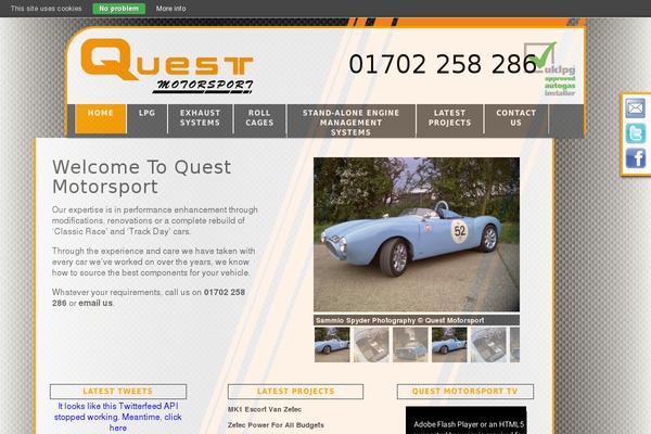 questmotorsport.co.uk site used Questtheme